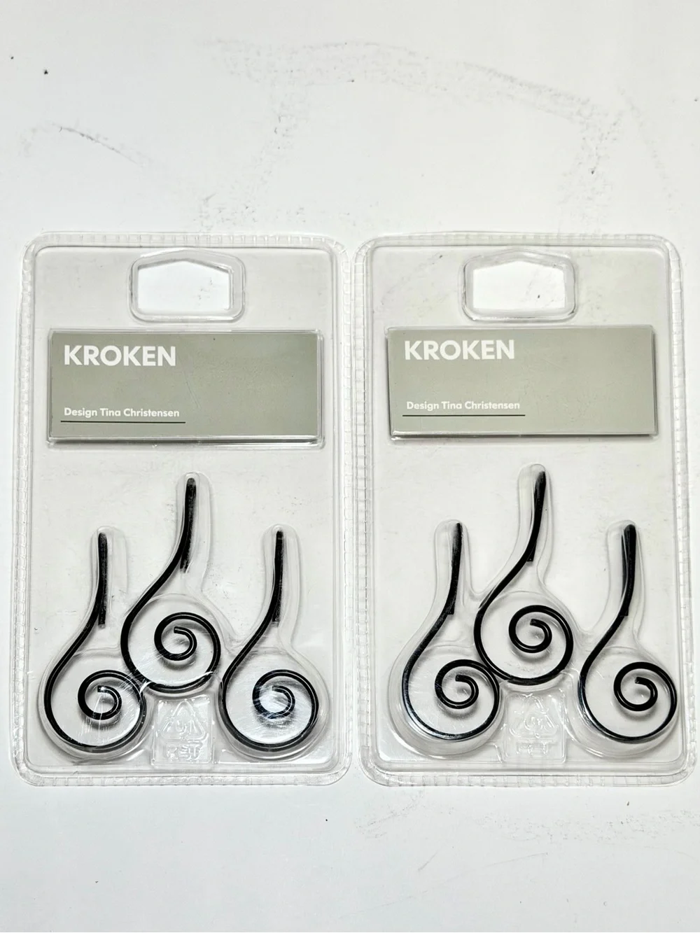 Lot of 2 New IKEA KROKEN Kitchen Hanging Note Paper Clips (Black)